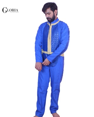 Inspired by Fallout Vault Dweller Costume – Blue Canvas suit – Handmade Cosplay - Image 1 of 4