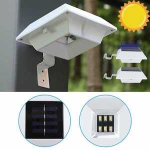Solar Power Gutter Light Outdoor 6 LED Fence Garden Lobby Yard Wall Pathway Lamp