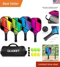 Graphite Pickleball Paddles Set- Rackets Fiber Face  Polymer Honeycomb Core...