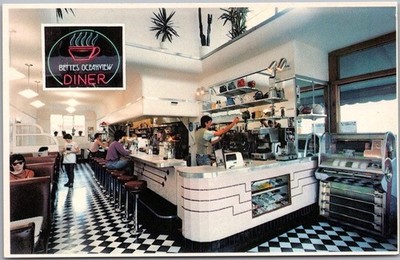 Vintage BERKELEY California Postcard ''BETTE'S OCEANVIEW DINER'' Restaurant c1980s