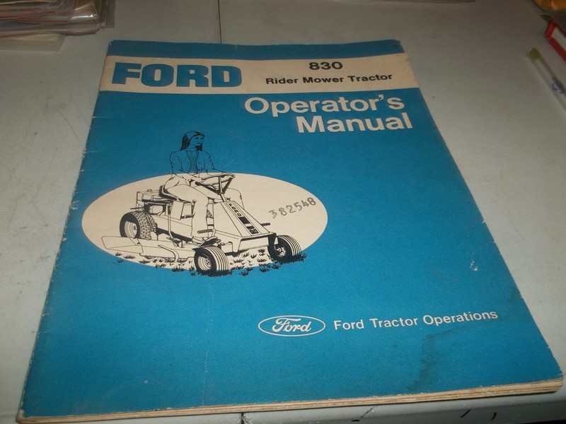 Ford 830 Rider Mower Tractor Operators Manual