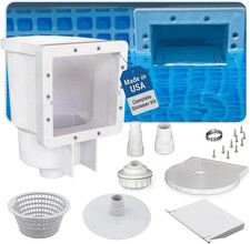 above Ground Pool Skimmer - Made in USA, Square Mouth Thru-The-Wall Skimmer & Ac
