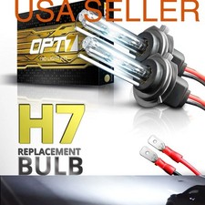 H7 Size Clear White Hid Replacement Light Bulbs 5000k 5k Opt7 Xenon Bulb New Set