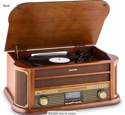 AUNA Belle Epoque 1908 Retro Plattenspieler, Bluetooth, CD, Kassette, Radio, USB