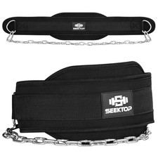 Dip Belt for Weightlifting - GYM Workout Pull Ups Belt with Chain, Neoprene W...
