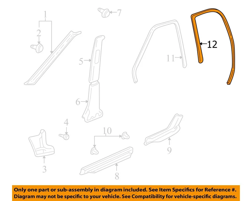 FITS 1999-2004 CHEVROLET TRACKER MOLDING WDO 30021328 - NEW OEM 30021328 - Image 2 of 3