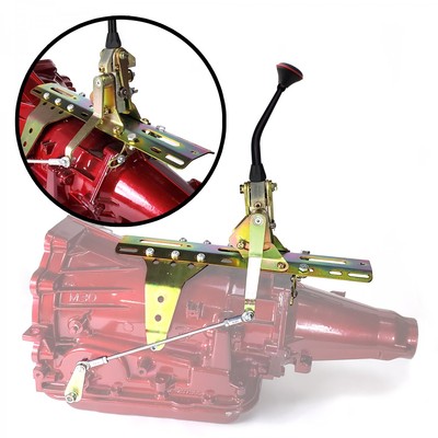 Side Shift Transmission Shifter Kit w/ 8 Black Arm for GM Powerglide