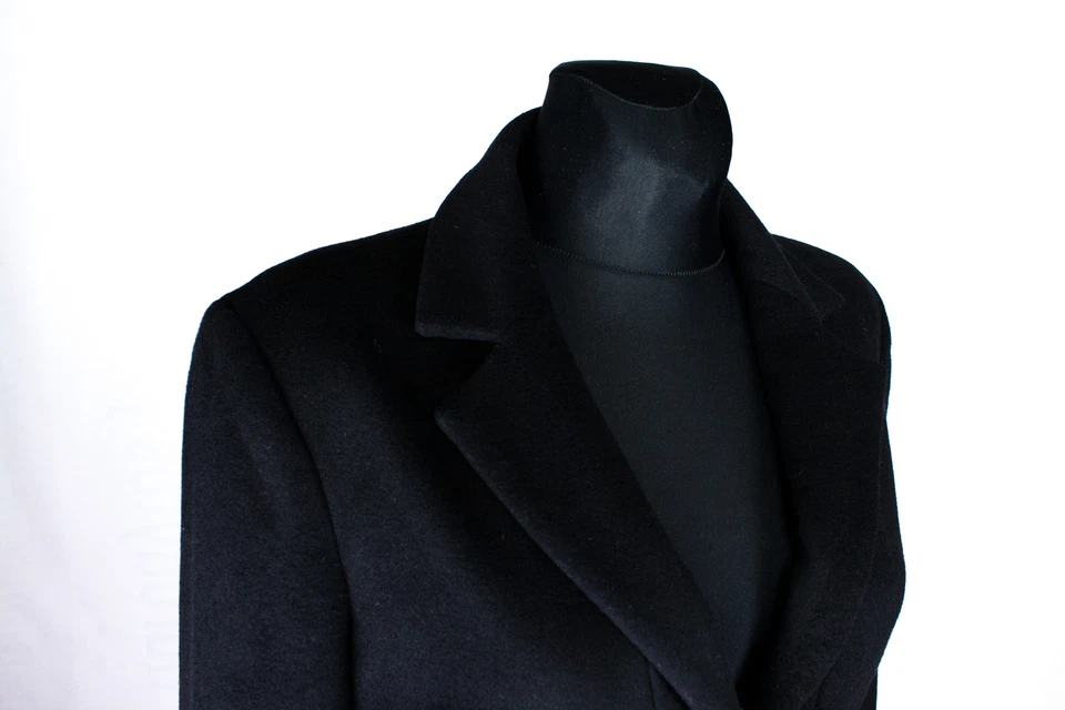 ARMANI JEANS women's Black Wool Blend Coat, SIZE M - Image 2 of 4
