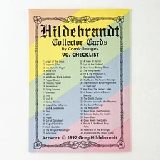 Hildebrandt Collector Cards 1992 #90 Checklist Comic Images Fantasy Sci-fi