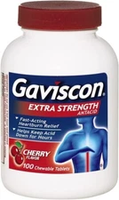 Gaviscon Extra Strength Cherry For Fast-Acting Heartburn 100 Tablets (Pack Of 3)