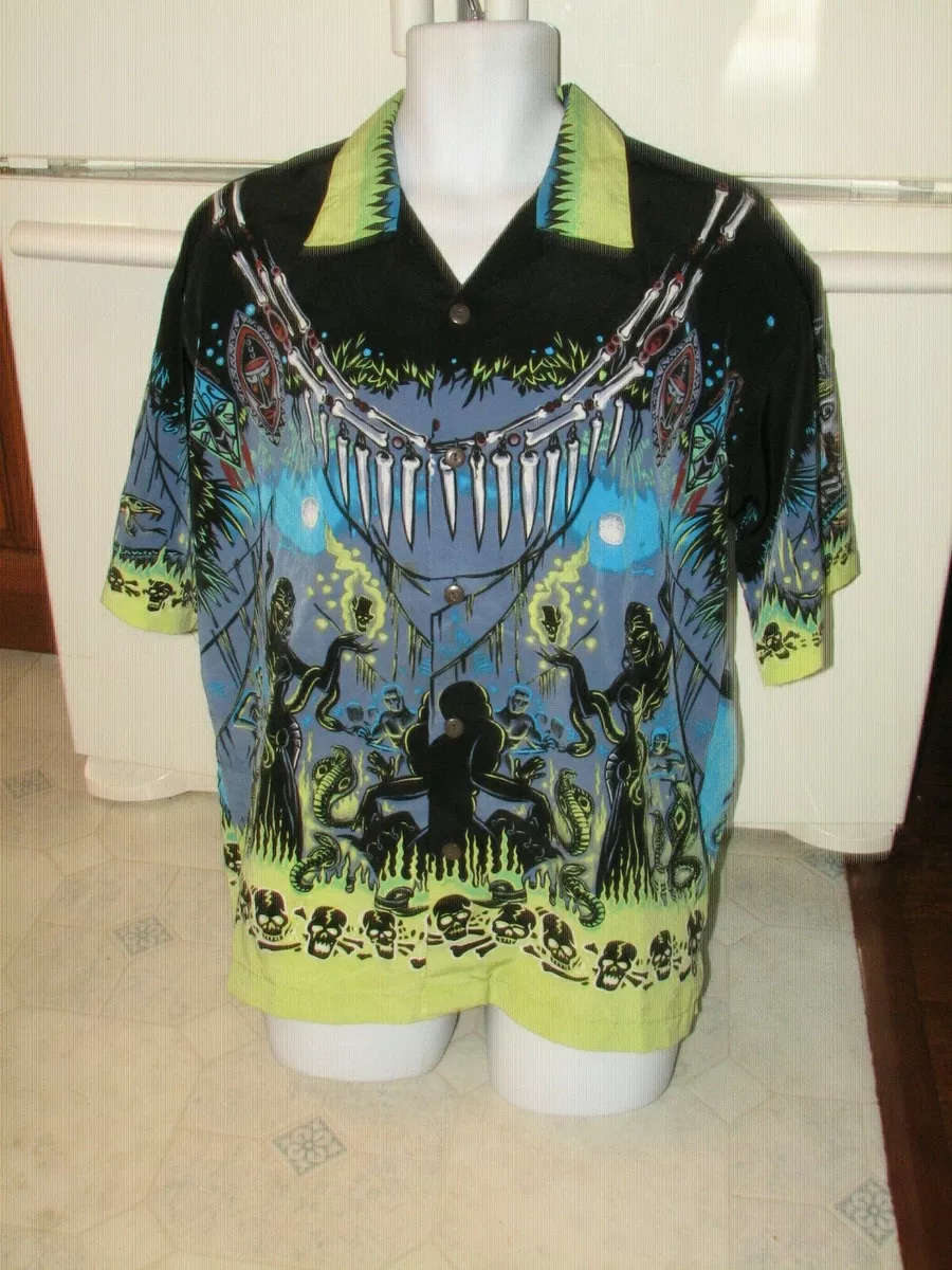 La Rocka BC Ethic shirt Vintage Black Magic Voodoo Tiki Gods Witchcraft RaRe