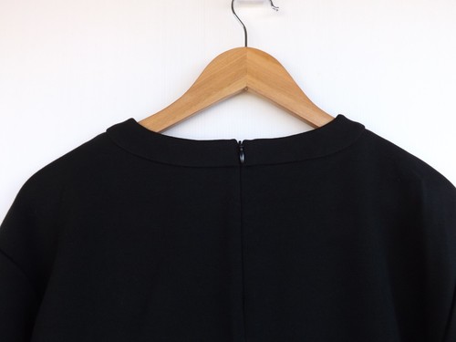 Morrison Top 3 Womens Black Designer Blouse Raw Sleeve Ends Zip Closure - Picture 9 of 13