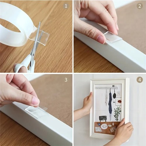 3 PCS Double Sided Tape Traceless Washable Adhesive Invisible Nano Gel 10FT - Picture 4 of 10