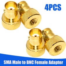 4Pcs RF Coaxial Coax Adapter SMA Male to BNC Female Goldplated