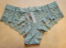 NWT Victoria's Secret CHEEKY LACE PANTY size L all-over stretch lace, Green