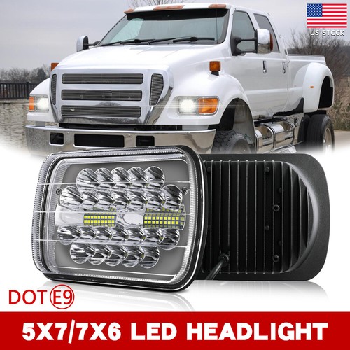 For Ford Super Duty Truck F650/F600/F550/F700/F750 7X6" 5x7" LED Headlight Hi/Lo eBay