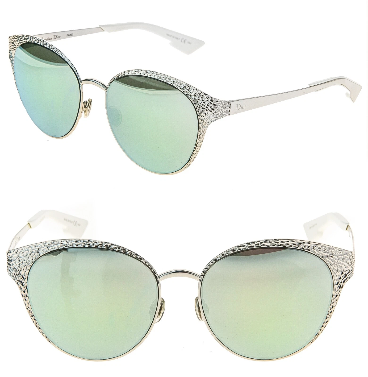 Lunettes de soleil miroir CHRISTIAN DIOR UNIQUE plaqué palladium Runway édition limitée