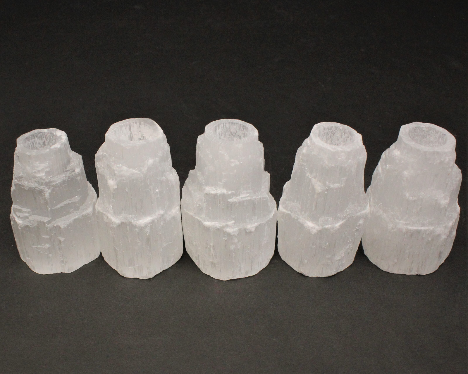 2" Selenite Chime Candle Holder for Ritual / Spell Candles (Selenite Towers)