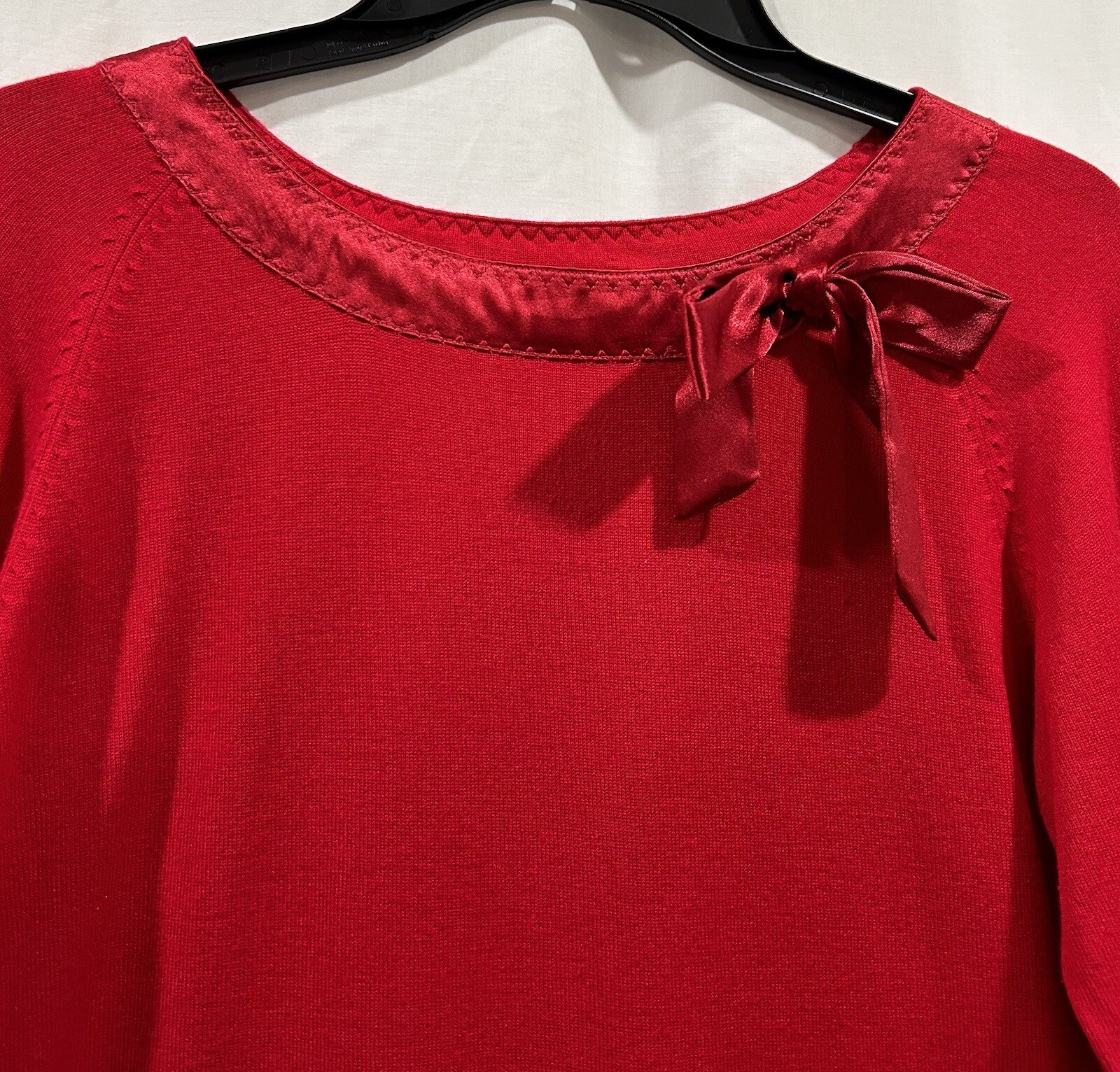 Notations Womens Long Sleeve Ruby Red Sweater Sat… - image 9