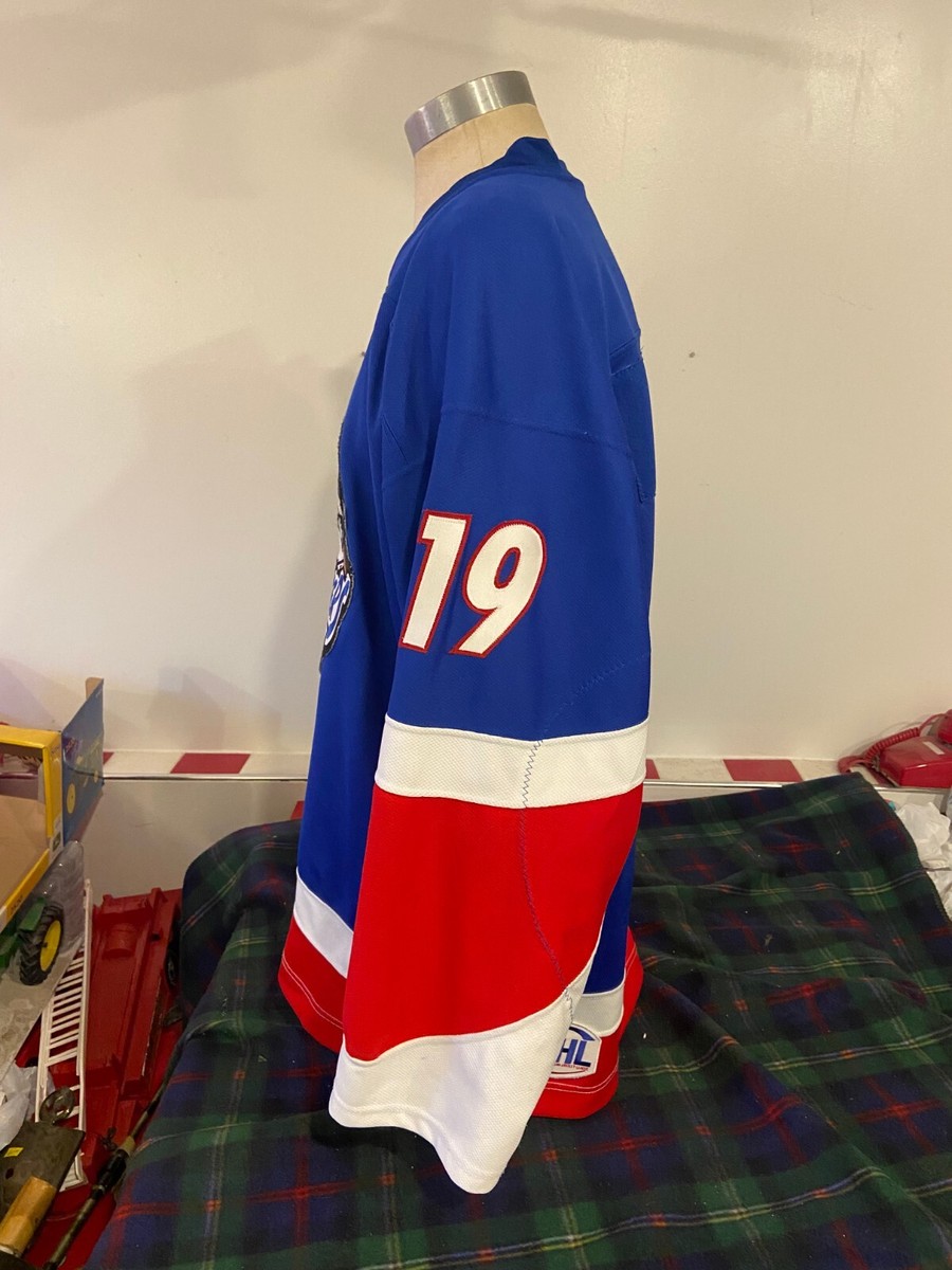 OT NAHL Alpena Ice Diggers #19 King Blue Hockey Jersey Size 54 Pro