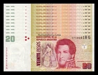 Argentina Lot 10 Banknotes 20 Pesos Rosas 2003 (2018) Pick 355c Serie G Sc Unc