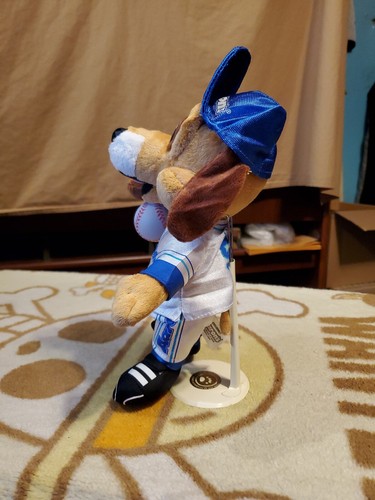 Aarons Advertisement Approx 10" Mascot Lucky Dog 55 with Baseball Plush - Picture 4 of 11