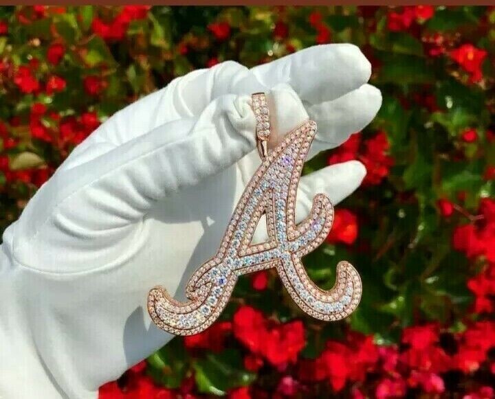 Hombres Inicial Personaje Imitación Diamante Colgante 14k Chapado Oro Rosa