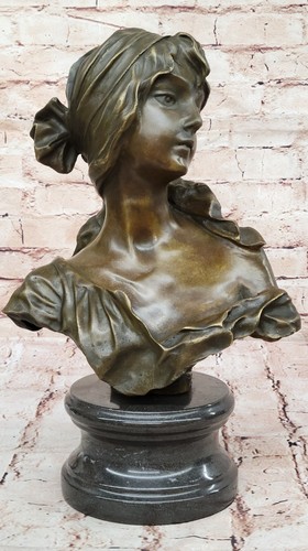 DONCELLA BUSTO DE MILO ARTÍSTICO FRANCÉS BRONCE ART DECO FIGURA DE FUNDICIÓN CALIENTE ESTATUA LRG - Imagen 4 de 10