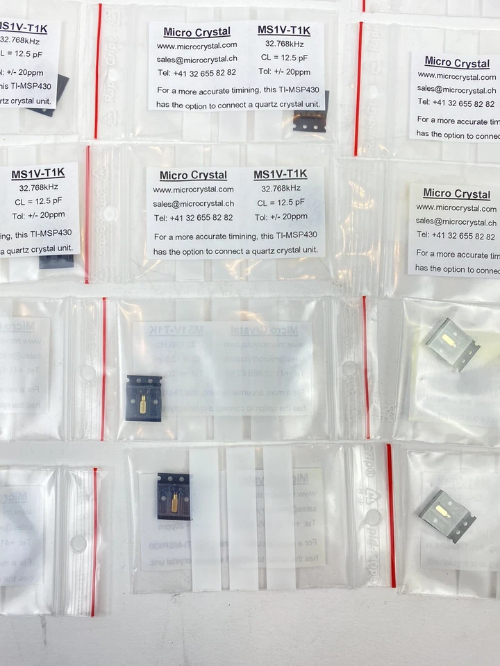 Microcristal MS1V-T1K 32,768 KHz ±20 PPM 12,5 pF SMD 29 piezas TI-MSP430 Foto 2 de 2