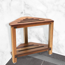 Corner Shower Stool with Storage Shelf Shaving Bench for inside Shower to Sit on