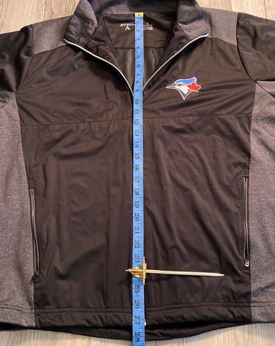 Toronto Blue Jays MLB windbreaker jacket full zip mens Antigua black gray Large - Picture 6 of 14