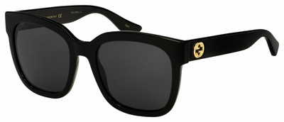 Gucci GG0034S 001 Black Square Grey Oversized 54-20-140 Sunglasses  Authentic 889652048789 | eBay