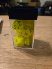 Chessex Polyhedral Dice Vortex Electric Yellow/Green 7-Dice Set