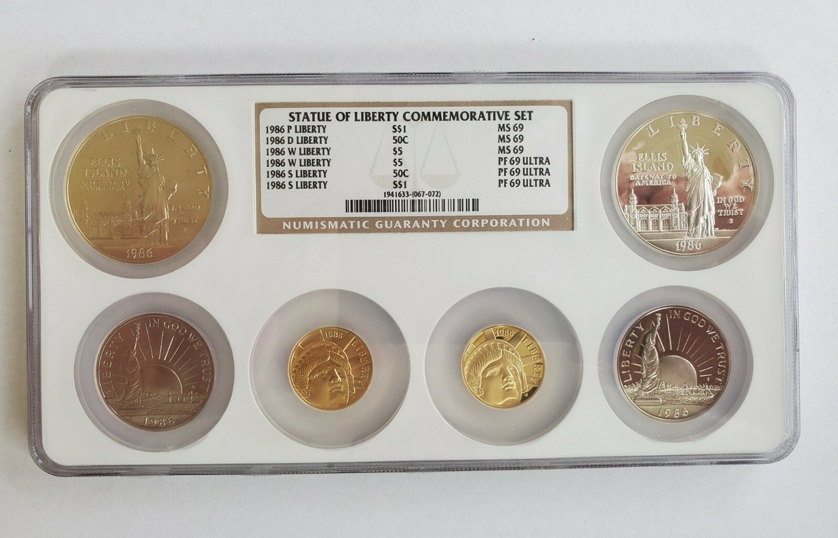 1986-W US ゴールド $5 自由の女神記念プルーフコイン ！1986-W US Gold $5