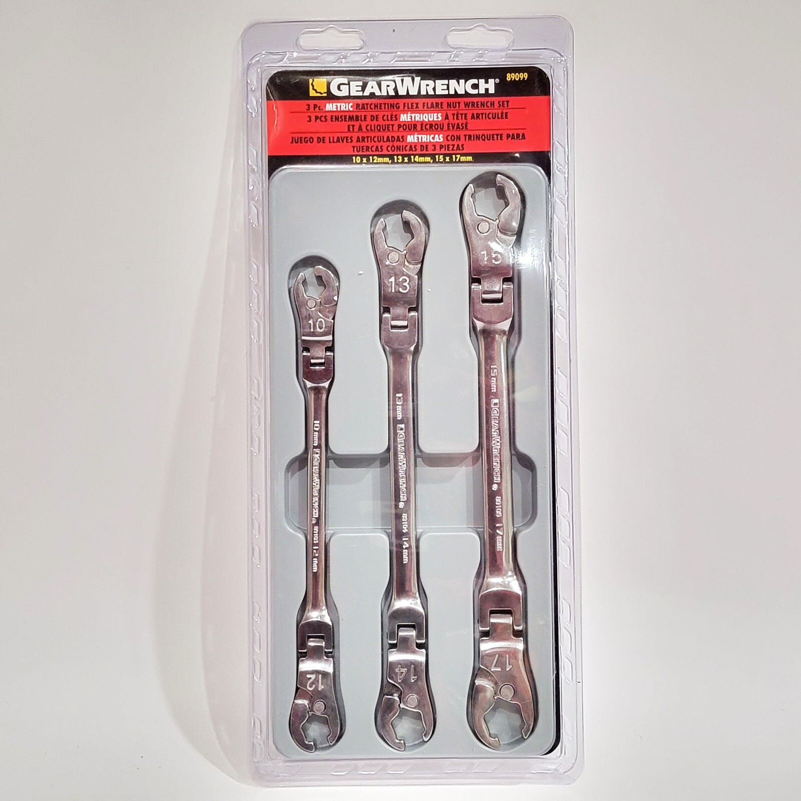 GEARWRENCH 89099 3PC METRIC RATCHETING FLEX FLARE NUT WRENCH SET eBay