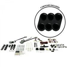 2-Door Univ Power Window Kit w/3 ABA20 - Daytona Black Switches No Illumination 