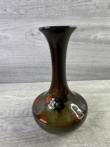 1896-1910 WELLER LOUWELSA Signed Pottery Bud Vase Tilts & 2 Small Chips