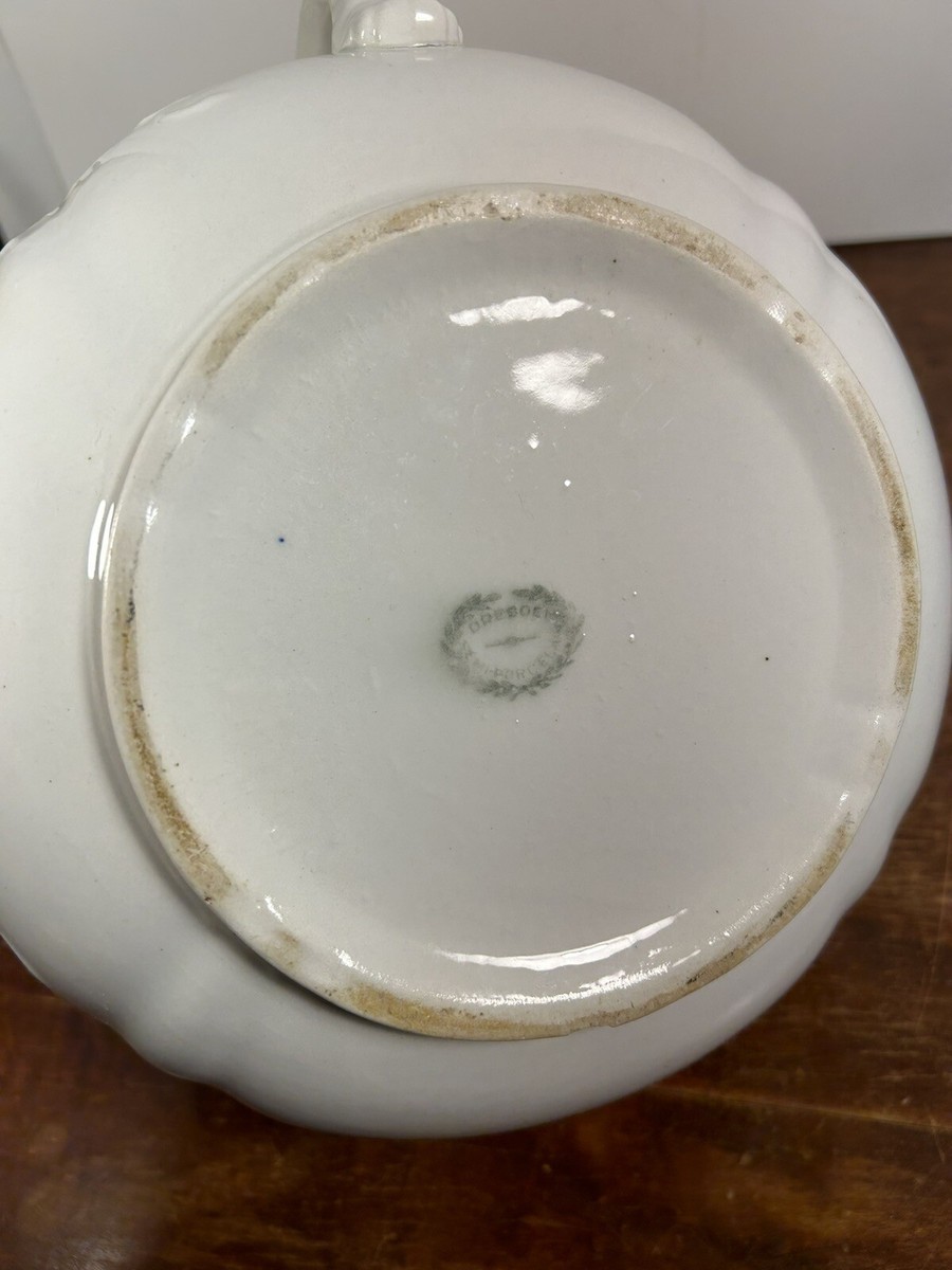 Vintage Antique Dresden Semi Porcelain White Chamber Pot w Vintage Antique Dresden Semi Porcelain White Chamber Pot w