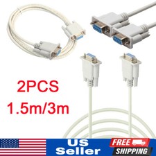 2pcs 1.5m/3m DB9 DB 9 9-Pin RS-232 D-SUB Female to Female Serial Cable Cord USA