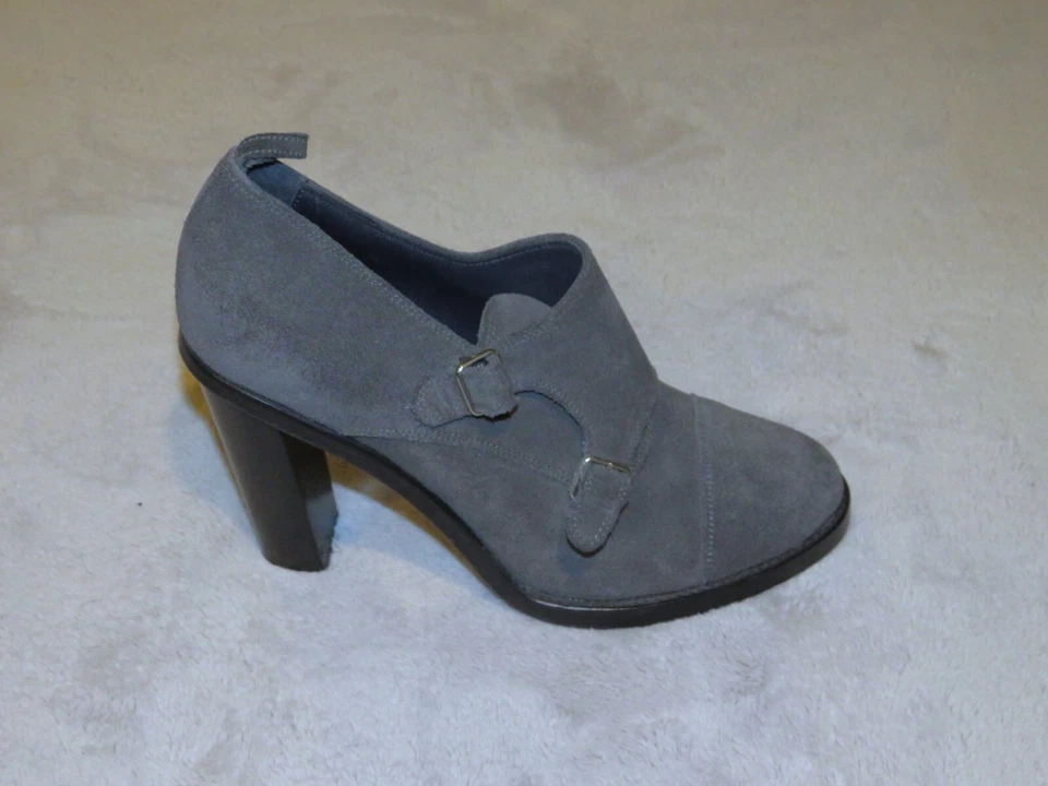 Brooks Brothers Black Fleece x Thom Browne Gray Suede Monk Strap Heels 10 NWOB - Image 2 of 4