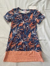 New NWT Girls Pete and Lucy kalista orange and blue short sleeve Dress 4-5