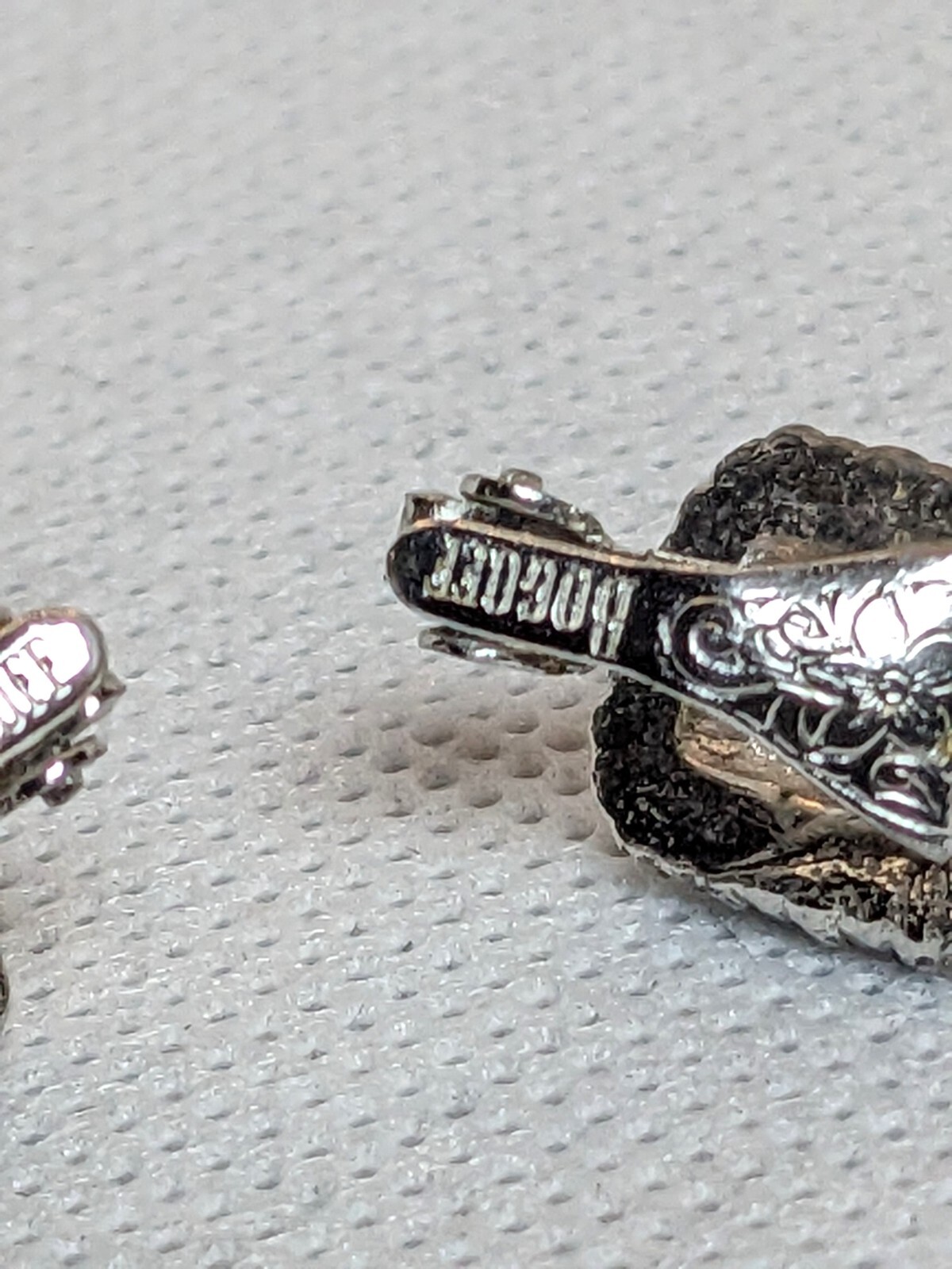 Vintage Bogoff Signed Prong Set Red & Clear Multi… - image 11