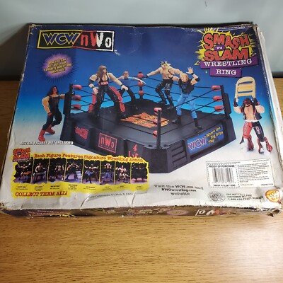 WCW/NWO Smash 'N Slam Wrestling Ring 1998 Toy Biz #77125 New Open Box