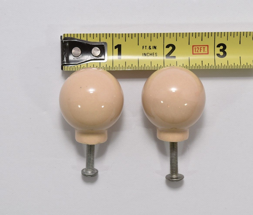 1-1/4" Ceramic Ball Knob Almond Cabinet Knob Set of 2 - Picture 3 of 4