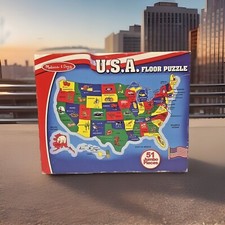 Melissa  Doug USA Map Floor Puzzle 51pcs family fun toy kids adults joyful gift