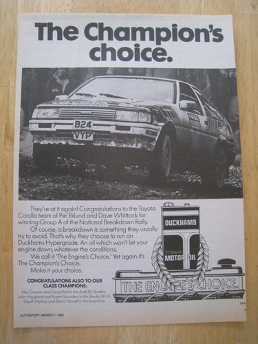 CHAMPION'S CHOICE DUCKHAMS MOTORÖL ALEC CANNON DOUG HART AUDI WERBEDATEI 17