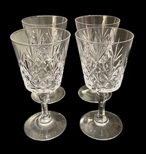 Set Of 4 Cristal D'Arques-Durand Chantilly Taille Beaugency Wine Glass 5-1/2”