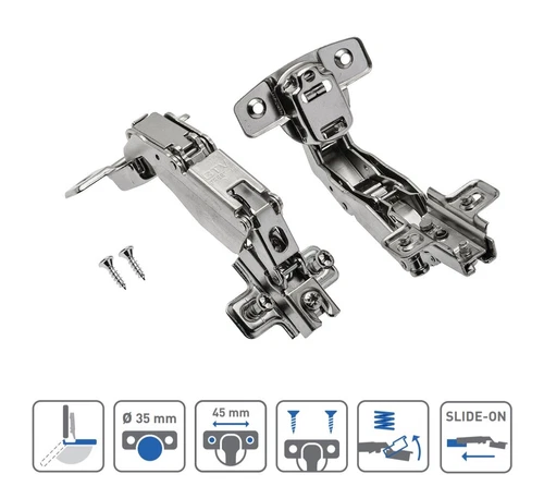 2X 165 Degree Kitchen Cabinet Cupboard Concealed Angular Corner Door Hinge+Screw - Picture 2 of 11