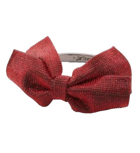 Betsey Johnson Pave Crystal Red Bow Bracelet BETSEY JOHNSON Holiday Red Bow Stretch Ring Bling To The Max  main image 2