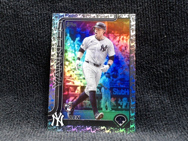 BEN RICE 2025 Topps #337  (RC) Rainbow Foil Topps Pattern FREE Mag Holder